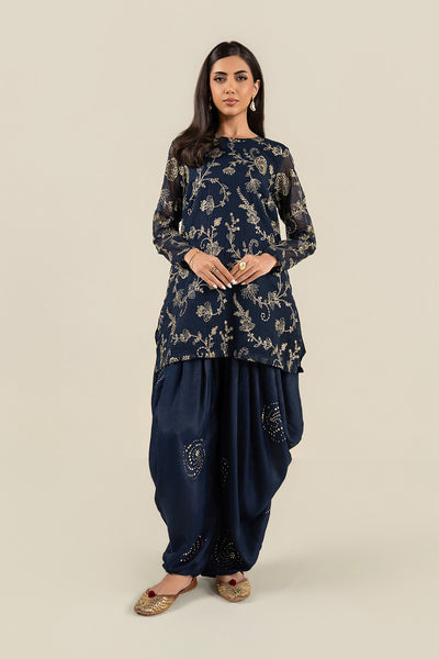 2 Pc Embroidered Cotton Net Suit