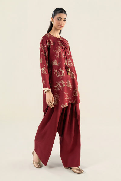 2 Pc Embellished Raw Silk Suit