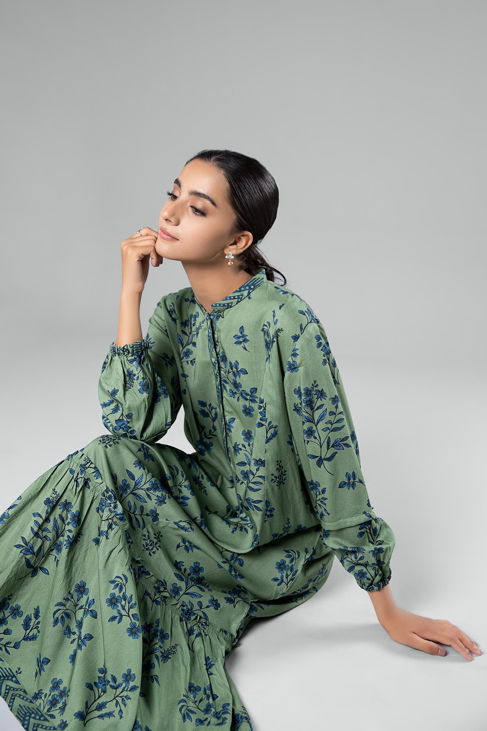 Printed Linen Dress m/basics by Maria.B. (PK) Printed Linen Dress m/basics by Maria.B. (PK)