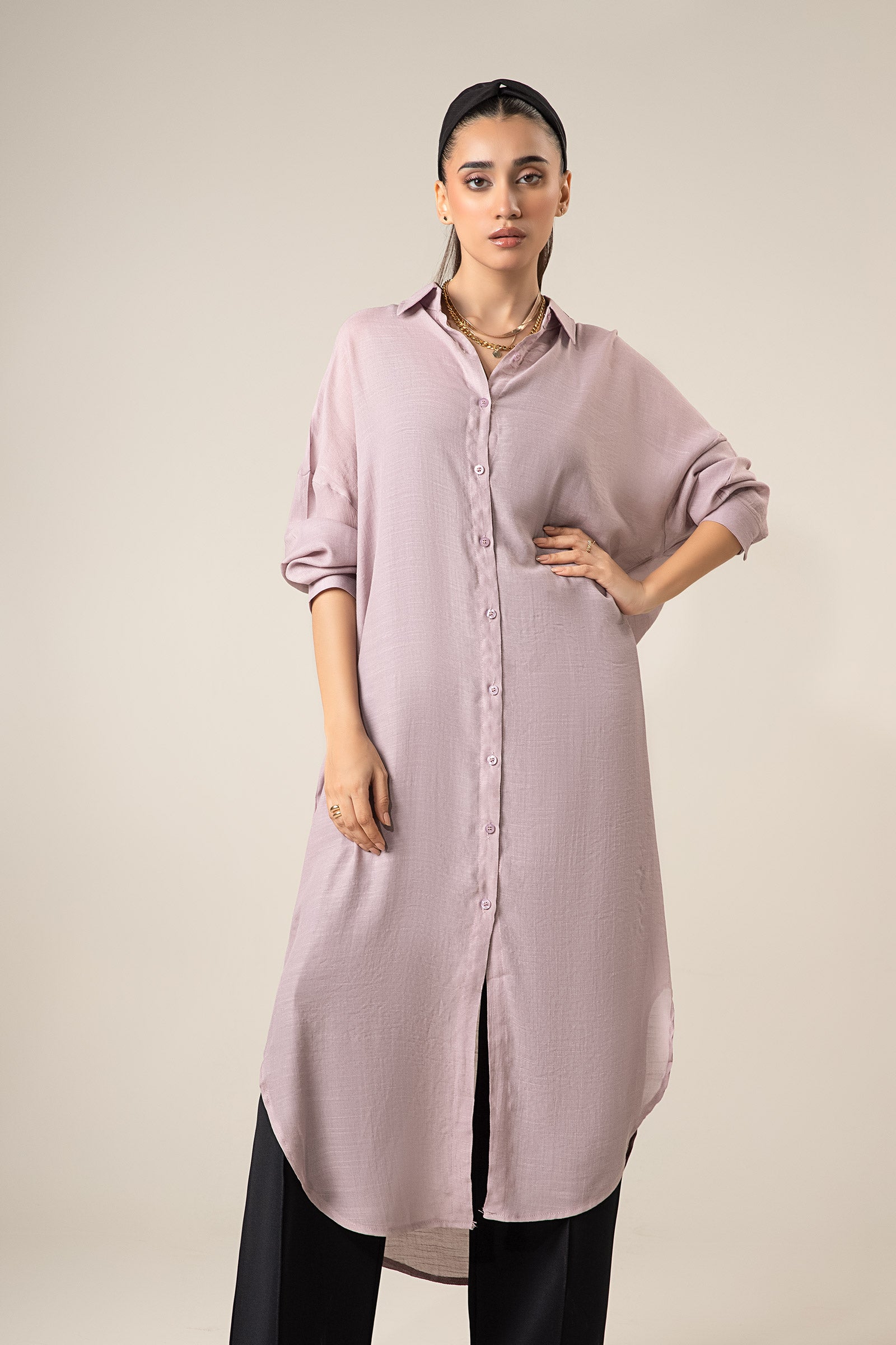 Long Button Down Shirt Dress – m/basics by Maria.B. (PK)