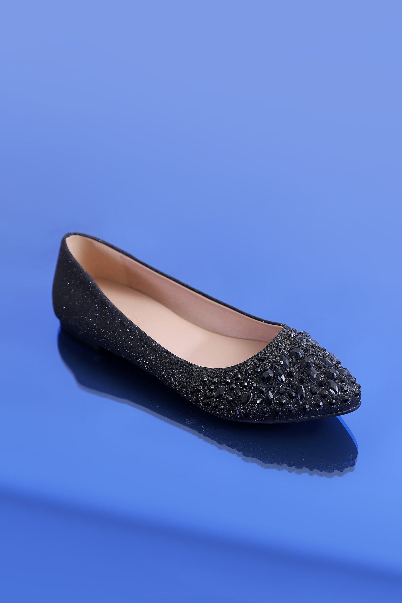 Flat black court shoes clearance