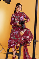 3 Pc Unstitched Printed Slub Khaddar Suit