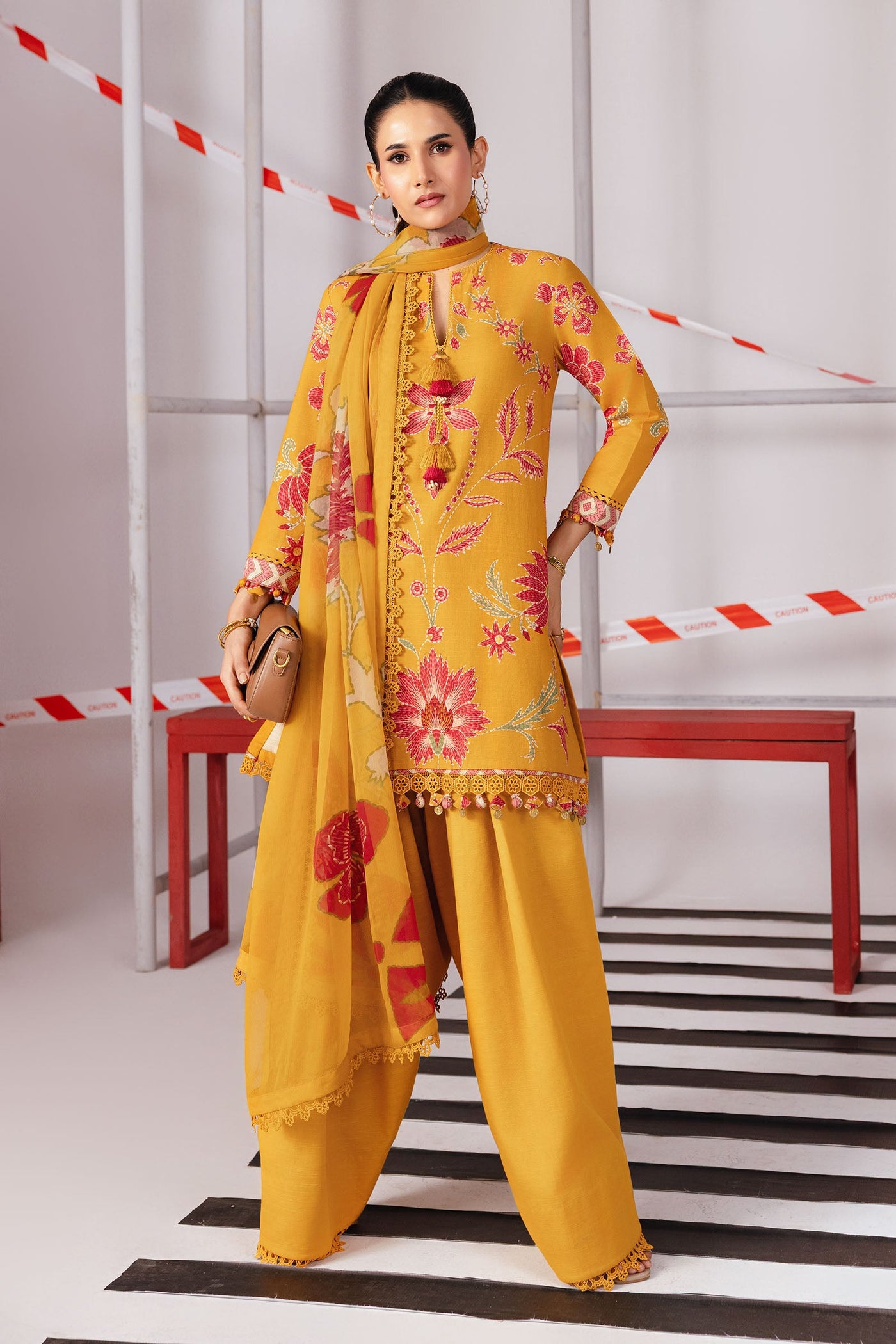 3 Pc Unstitched Printed Slub Khaddar Suit