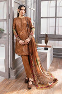 3 Pc Unstitched Printed Marina Twill Suit