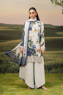 3 Pc Unstitched Embroidered Arabic Lawn Suit | MB-PFUS25-07B