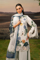 3 Pc Unstitched Embroidered Arabic Lawn Suit | MB-PFUS25-07B