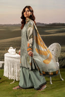 3 Pc Unstitched Embroidered Arabic Lawn Suit | MB-PFUS25-06A