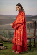 3 Pc Unstitched Embroidered Arabic Lawn Suit | MB-PFUS25-10B