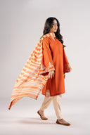 2 Pc Embroidered Textured Cotton Suit