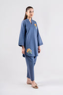 2 Pc Embroidered Linen Suit