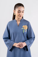 2 Pc Embroidered Linen Suit