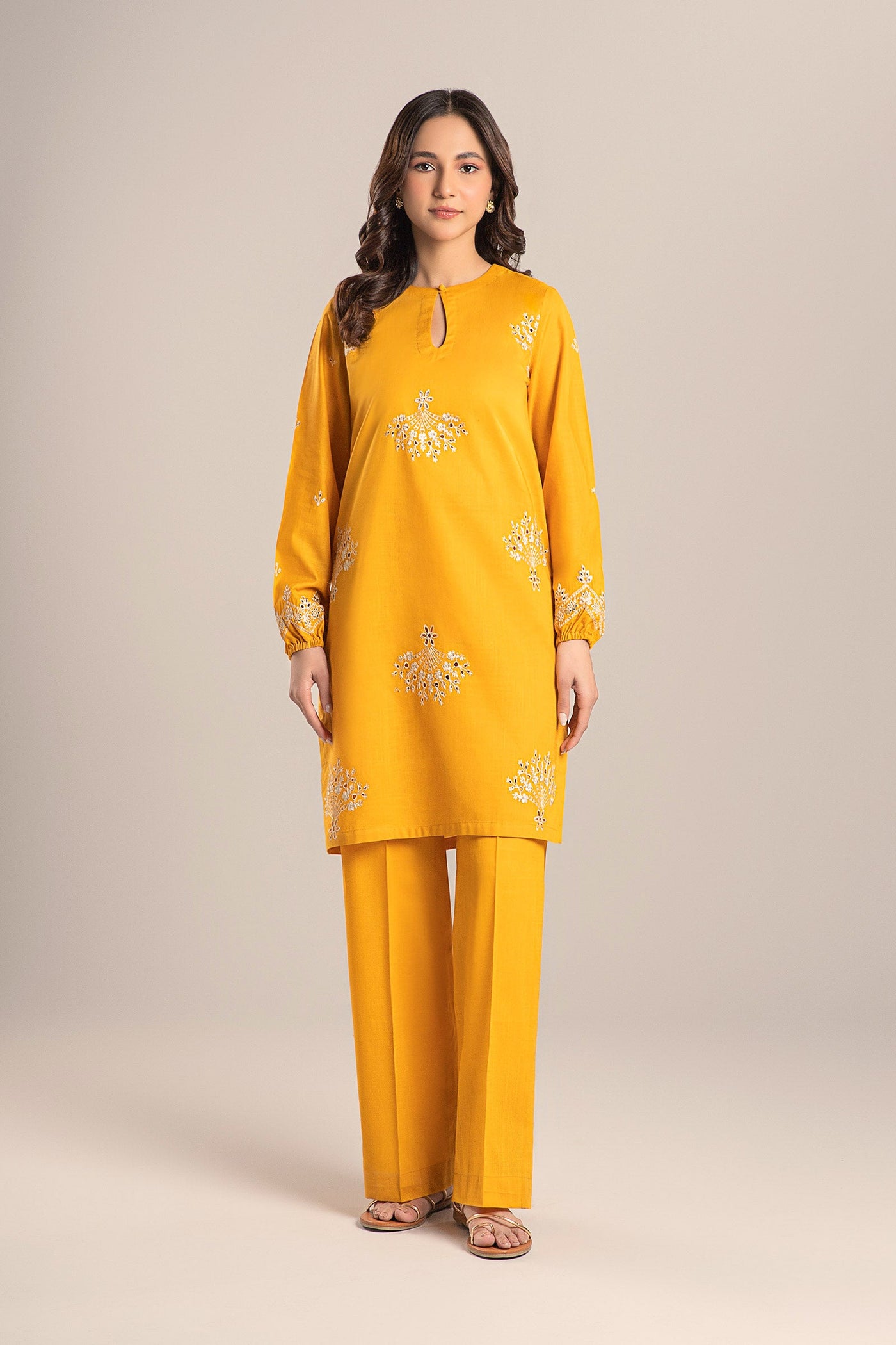 2 Pc Embroidered Crosshatch Lawn Suit