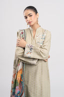 2 Pc Embroidered Lurex Suit