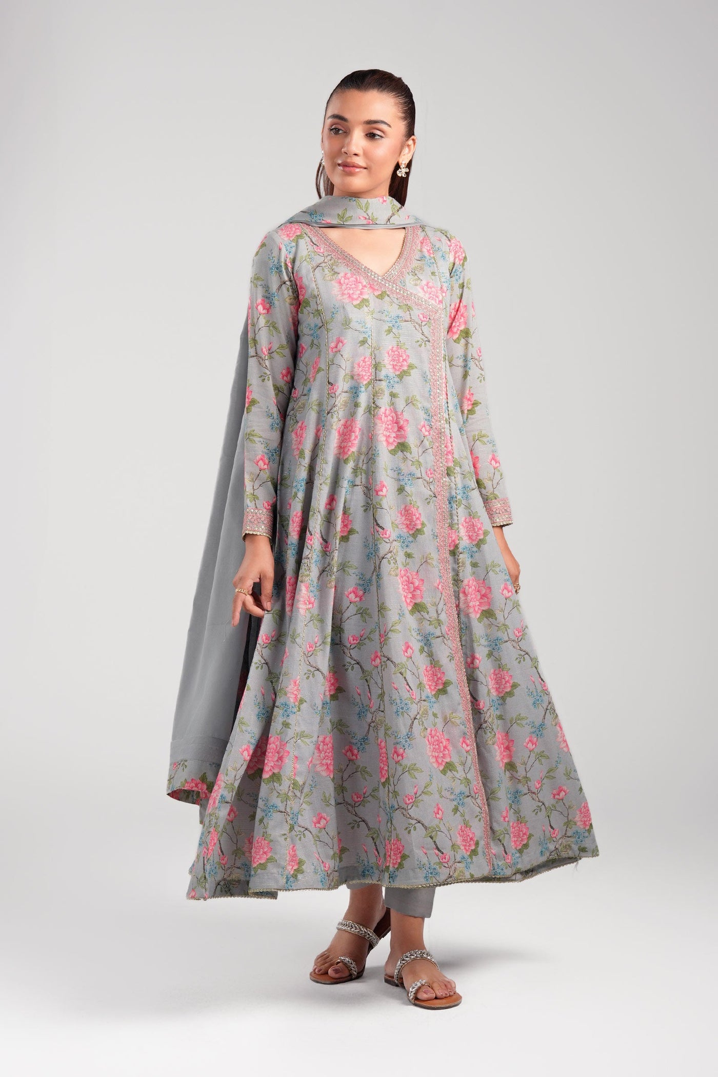 2 Pc Embroidered Zari Stripes Suit | MB-CS25-132