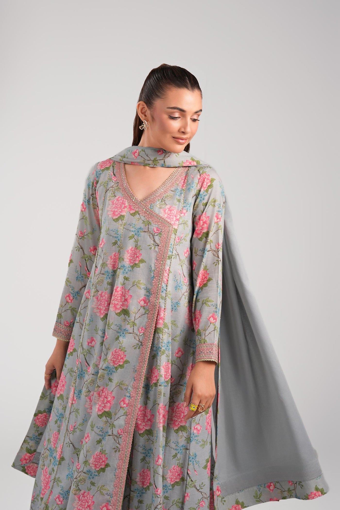2 Pc Embroidered Zari Stripes Suit | MB-CS25-132