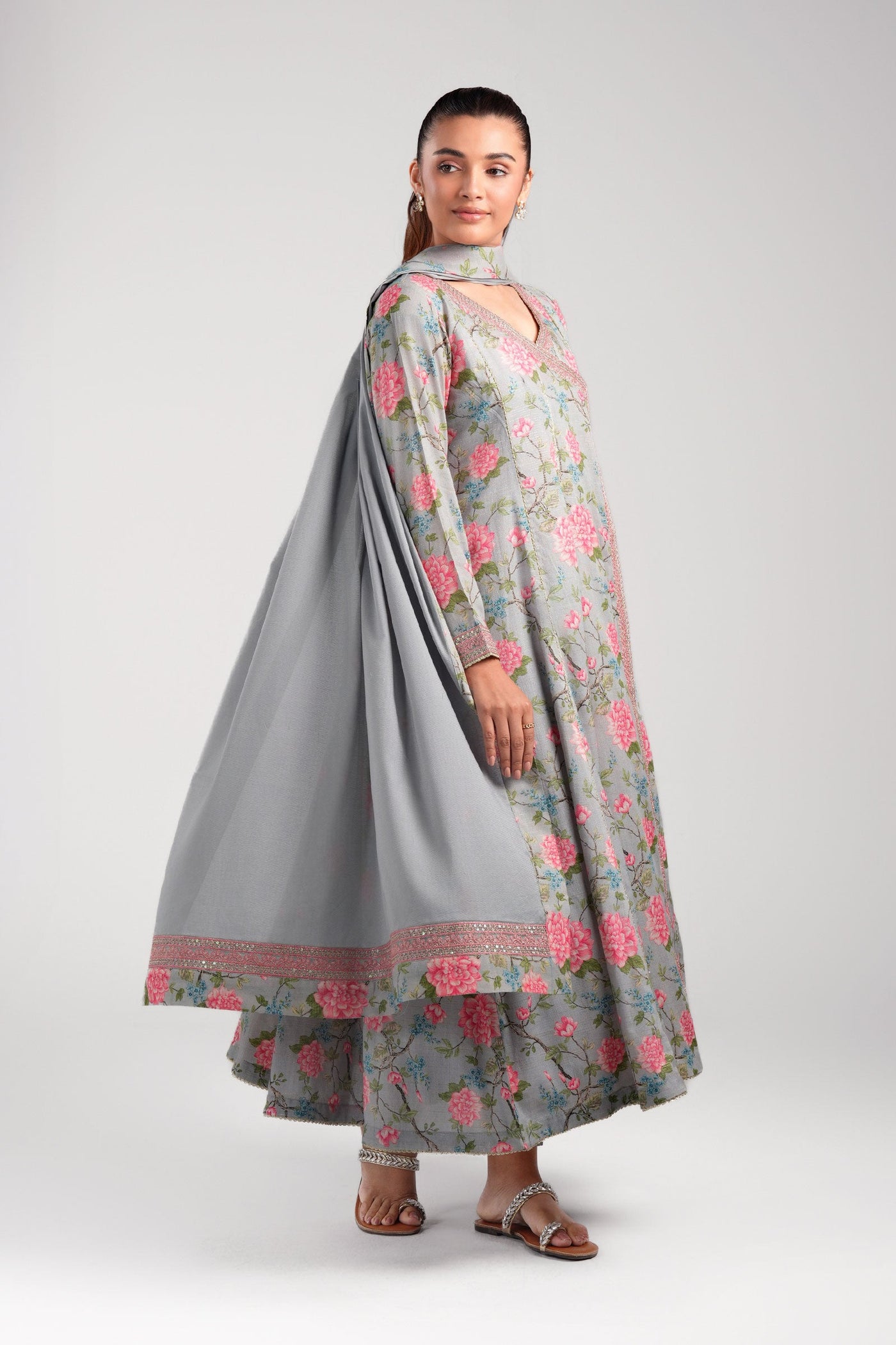 2 Pc Embroidered Zari Stripes Suit | MB-CS25-132