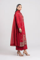 3 Pc Embroidered Mesh Lurex Dots Suit