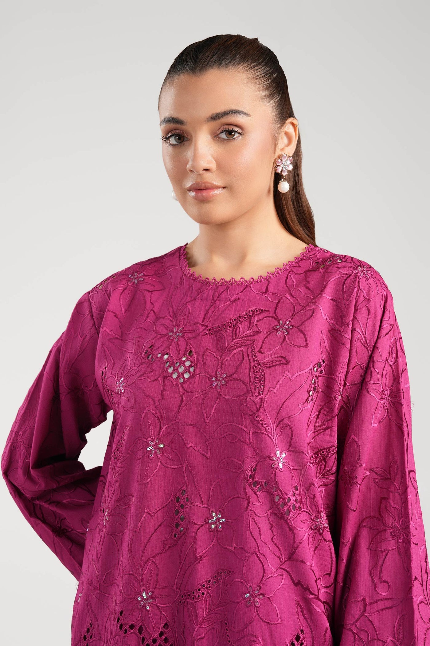 3 Pc Embroidered Dobby Suit | MB-CS25-138