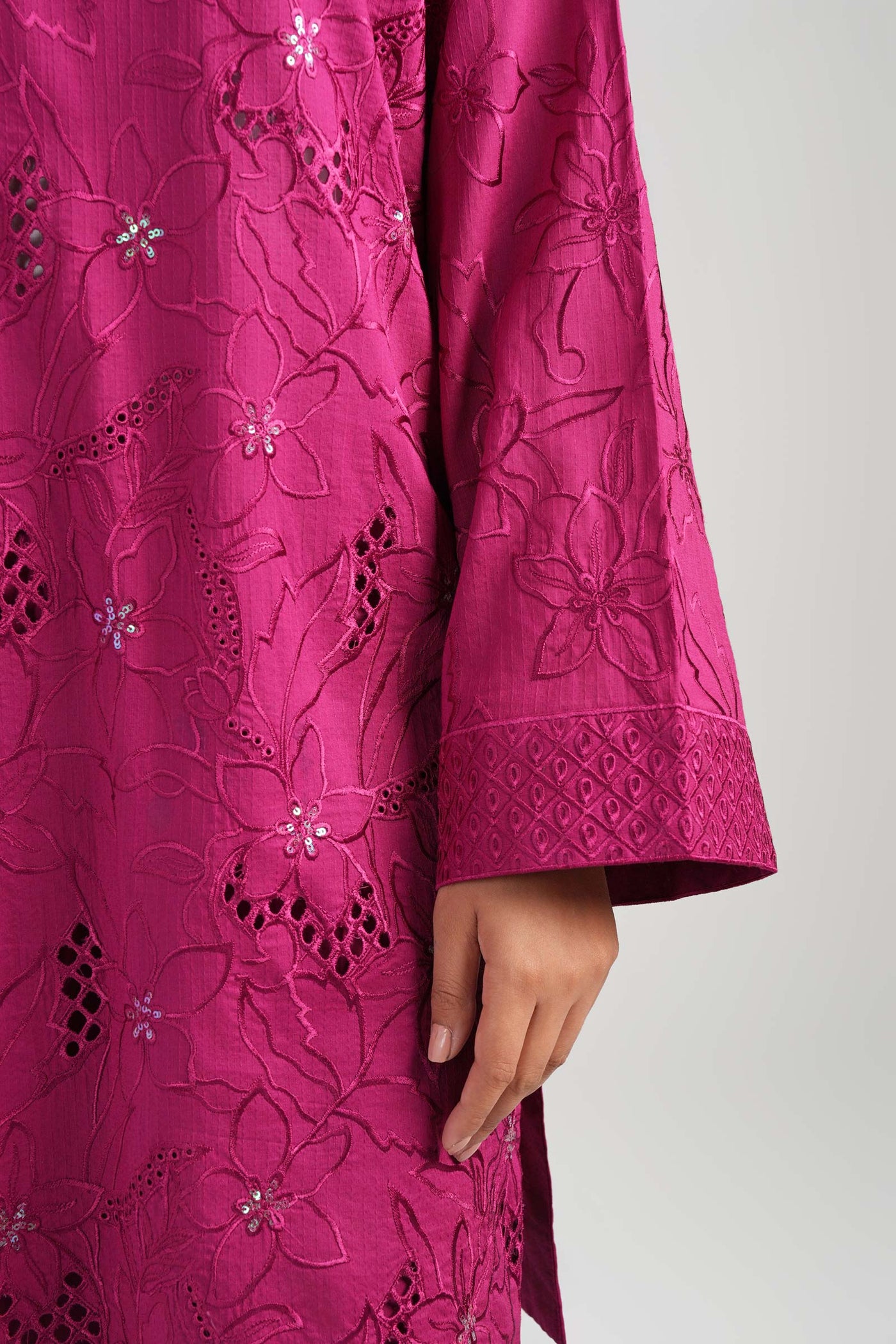 3 Pc Embroidered Dobby Suit | MB-CS25-138
