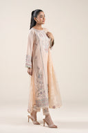 3 Pc Embroidered Slub Lawn Suit