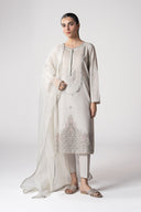 3 Pc Embroidered Slub Lawn Suit
