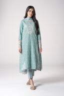 3 Pc Embroidered Mesh Lurex Dots Suit