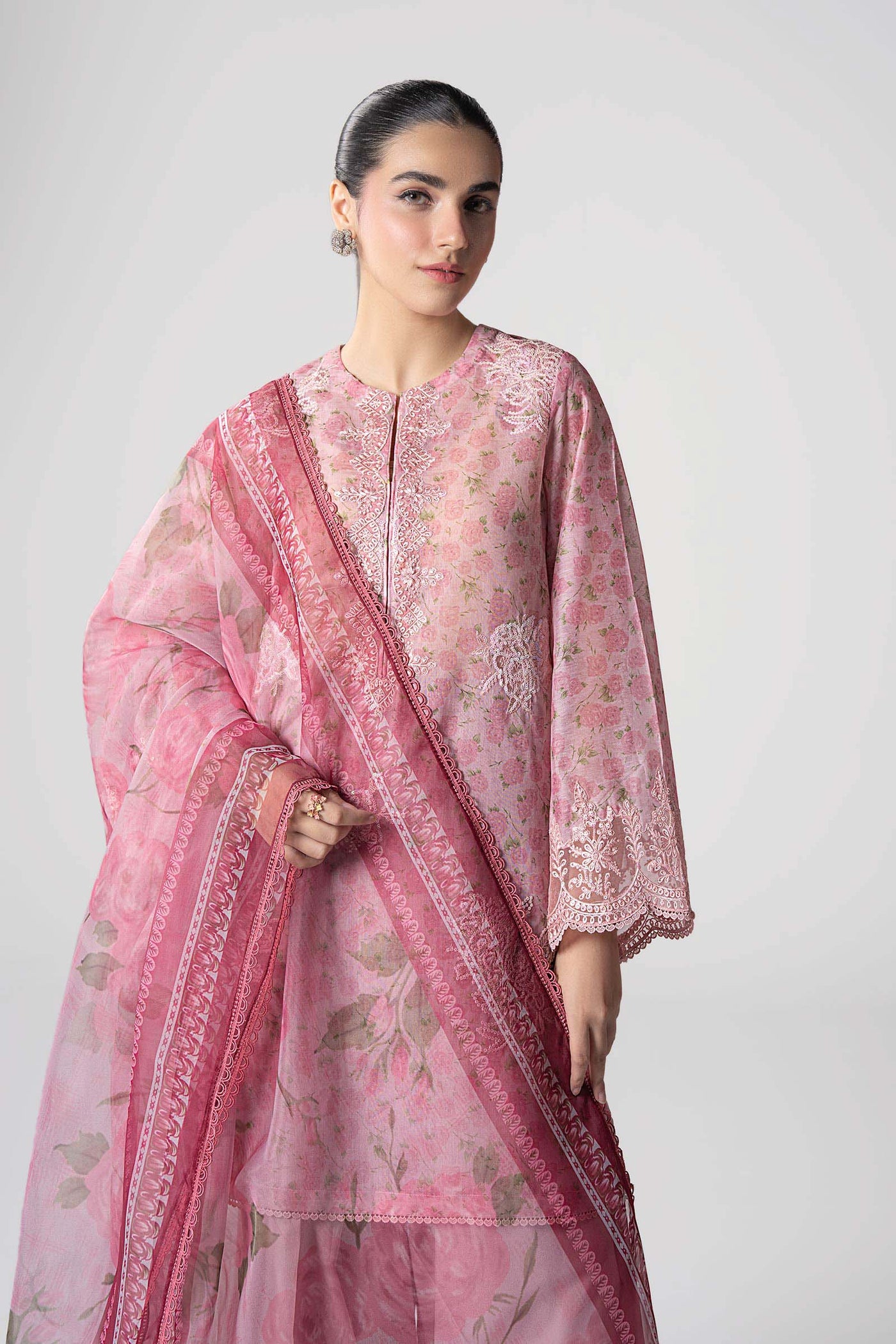 3 Pc Embroidered Dobby Suit | MB-CS25-145