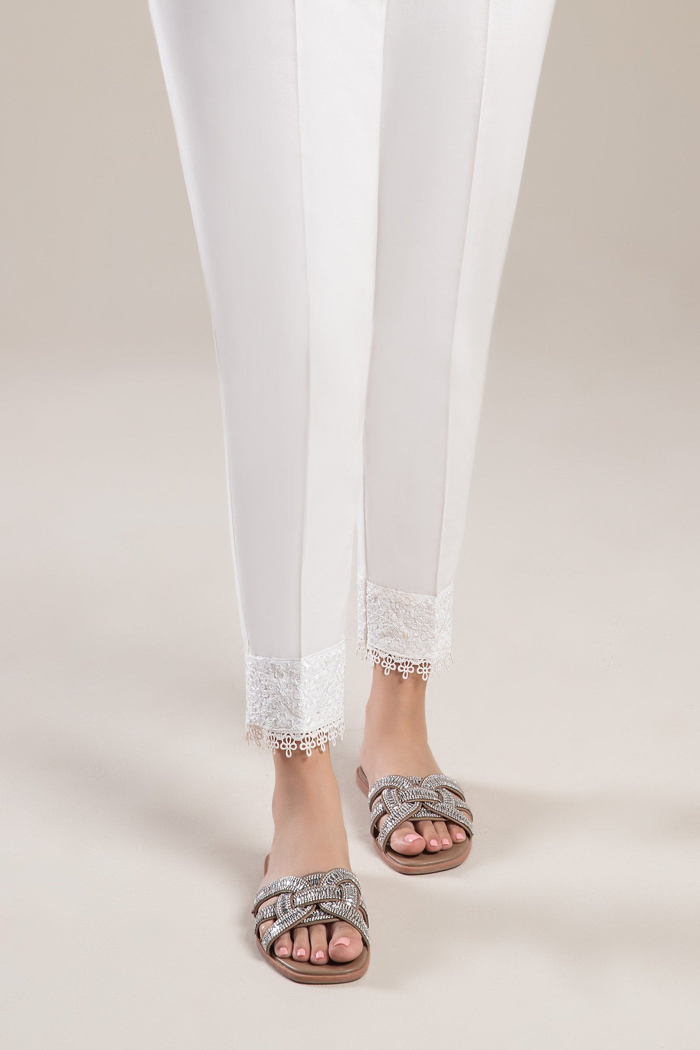 Embroidered Cambric Trouser | MB-CS25-154