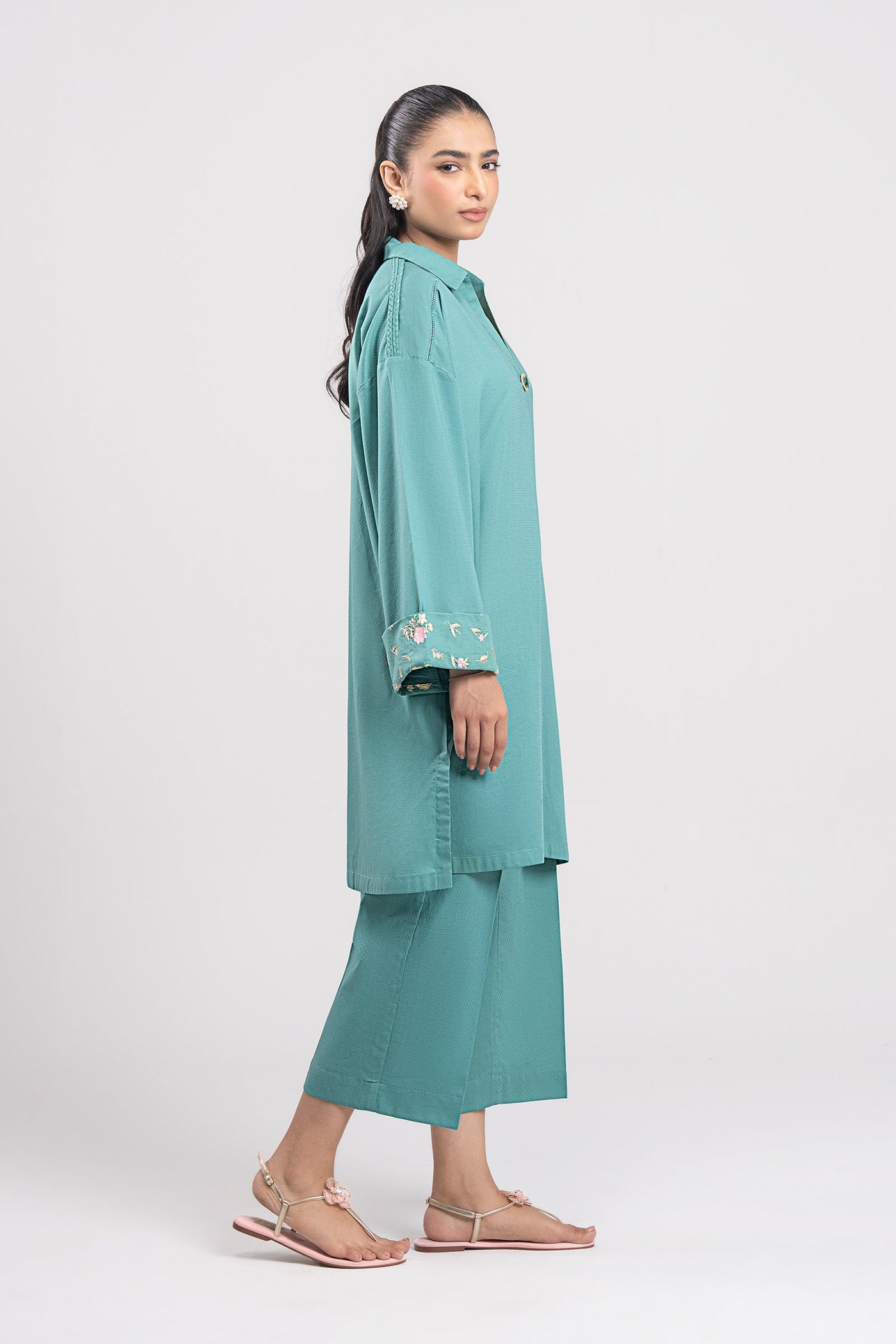 2 Pc Embroidered Dobby Viscose Suit