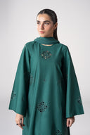 2 Pc Embroidered Textured Cotton Suit