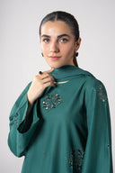 2 Pc Embroidered Textured Cotton Suit