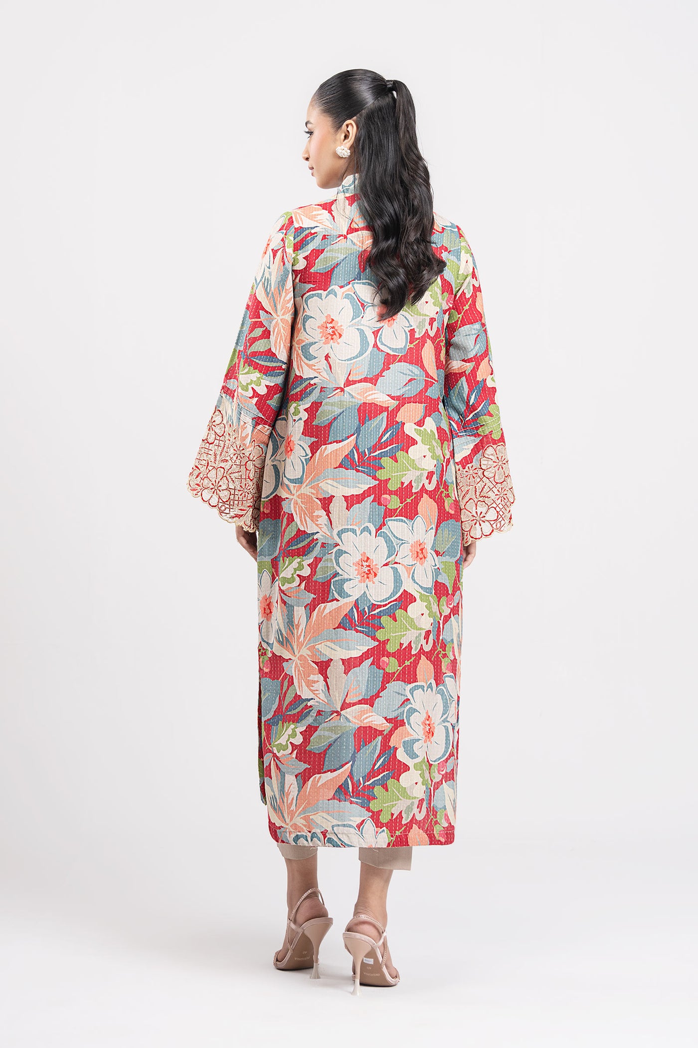 2 Pc Embroidered Lurex Cotton Suit