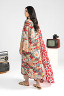 2 Pc Embroidered Lurex Cotton Suit