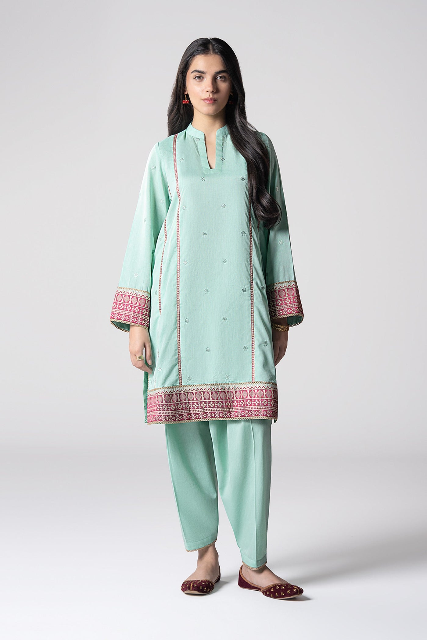 2 Pc Embroidered Two Tone Suit | MB-CS25-182