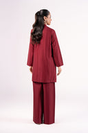 2 Pc Embroidered Textured Cotton Suit