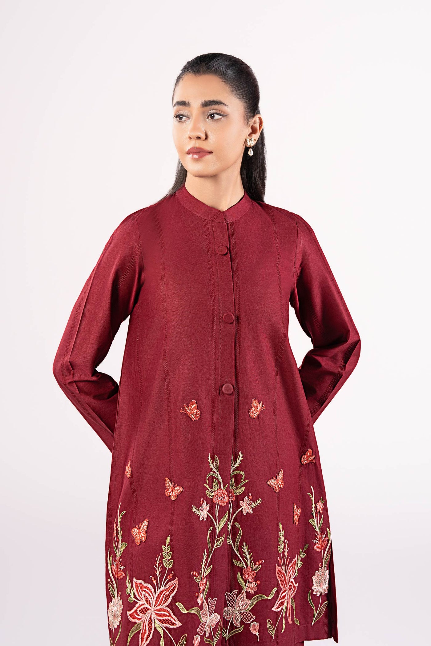 2 Pc Embroidered Textured Cotton Suit | MB-CS25-184