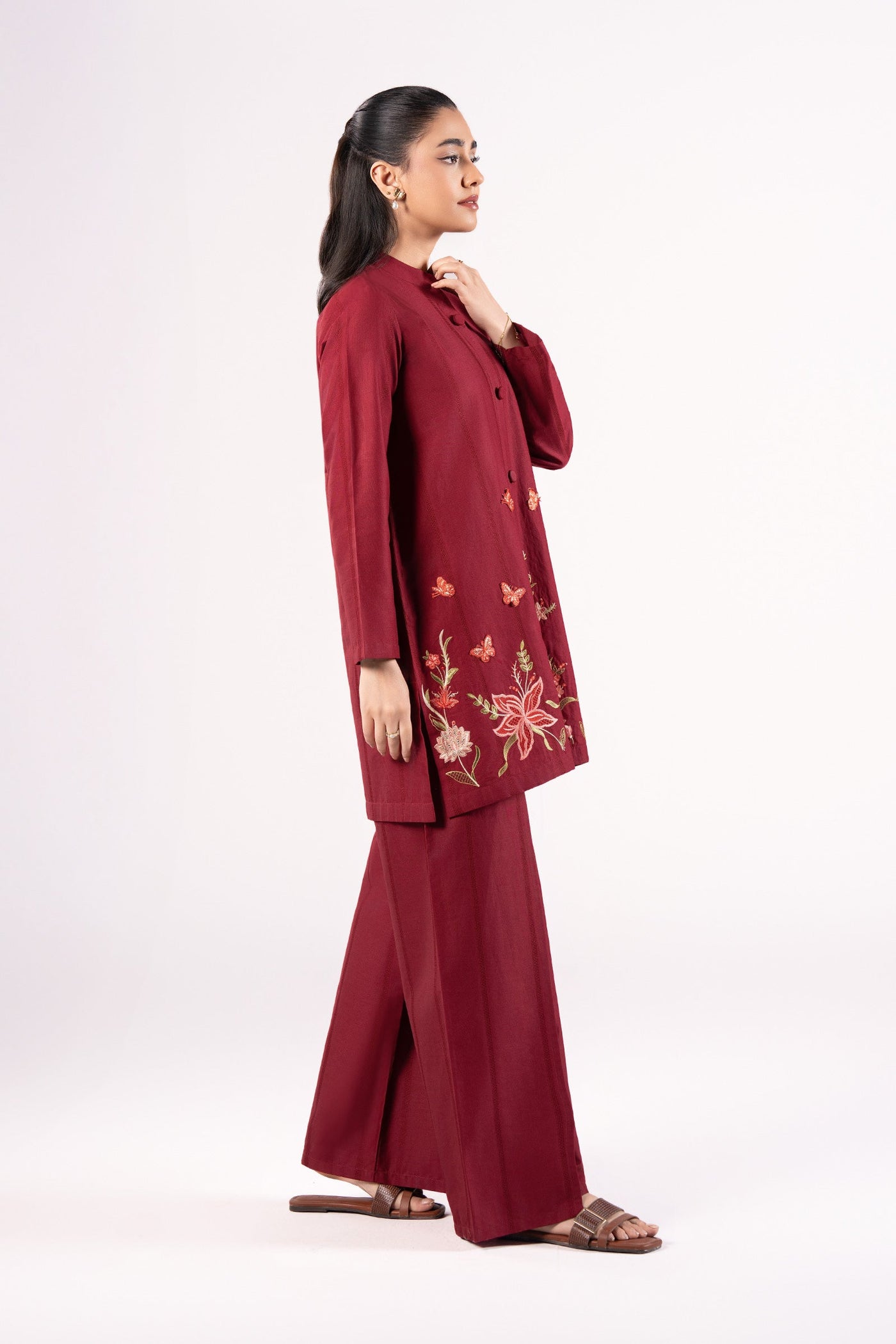 2 Pc Embroidered Textured Cotton Suit | MB-CS25-184