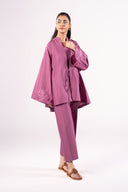 2 Pc Dyed Textured Cotton Suit