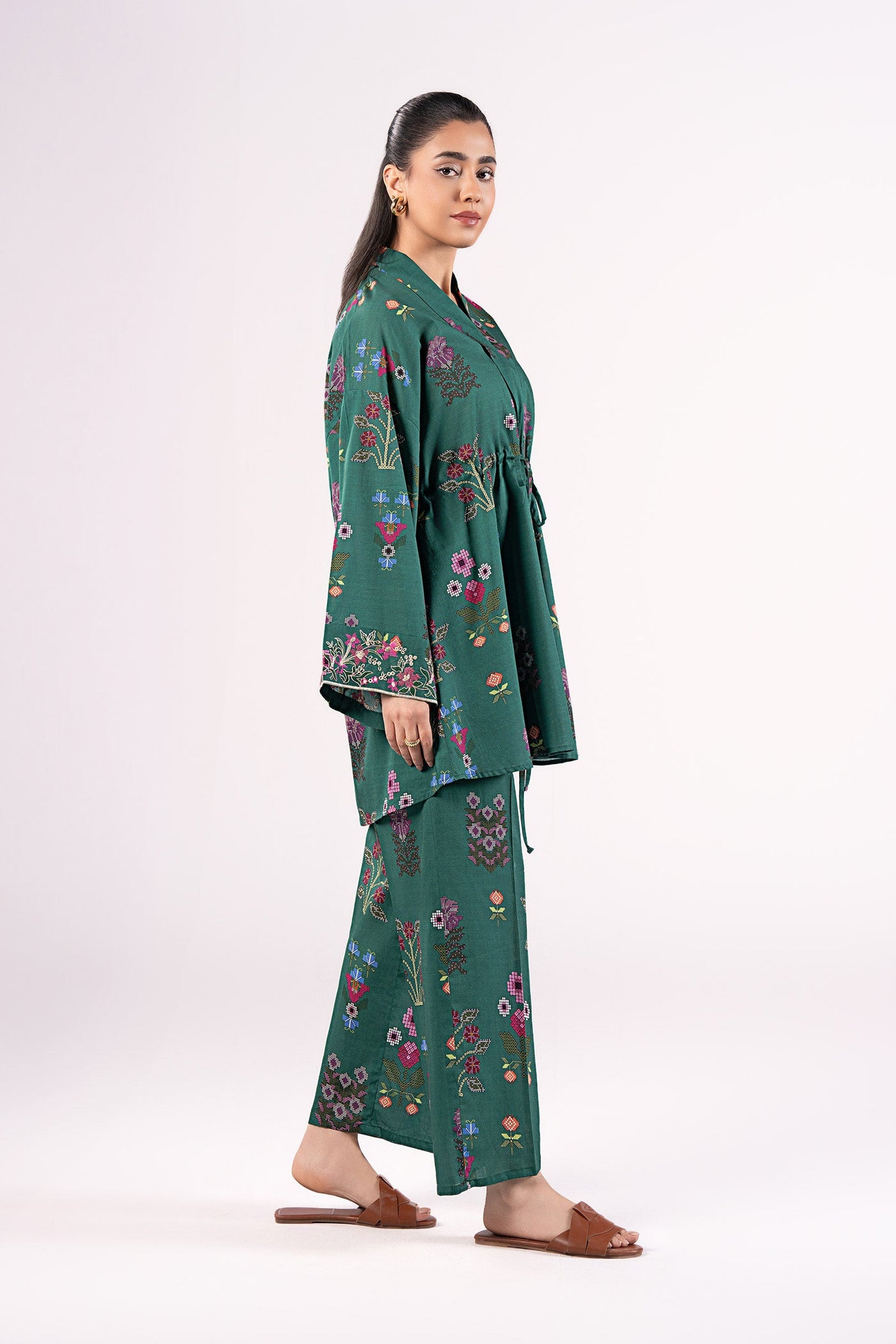 2 Pc Embroidered Slub Lawn Suit | MB-CS25-187