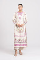 2 Pc Embroidered Slub Lawn Suit