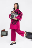 2 Pc Embroidered Crosshatch Lawn Suit