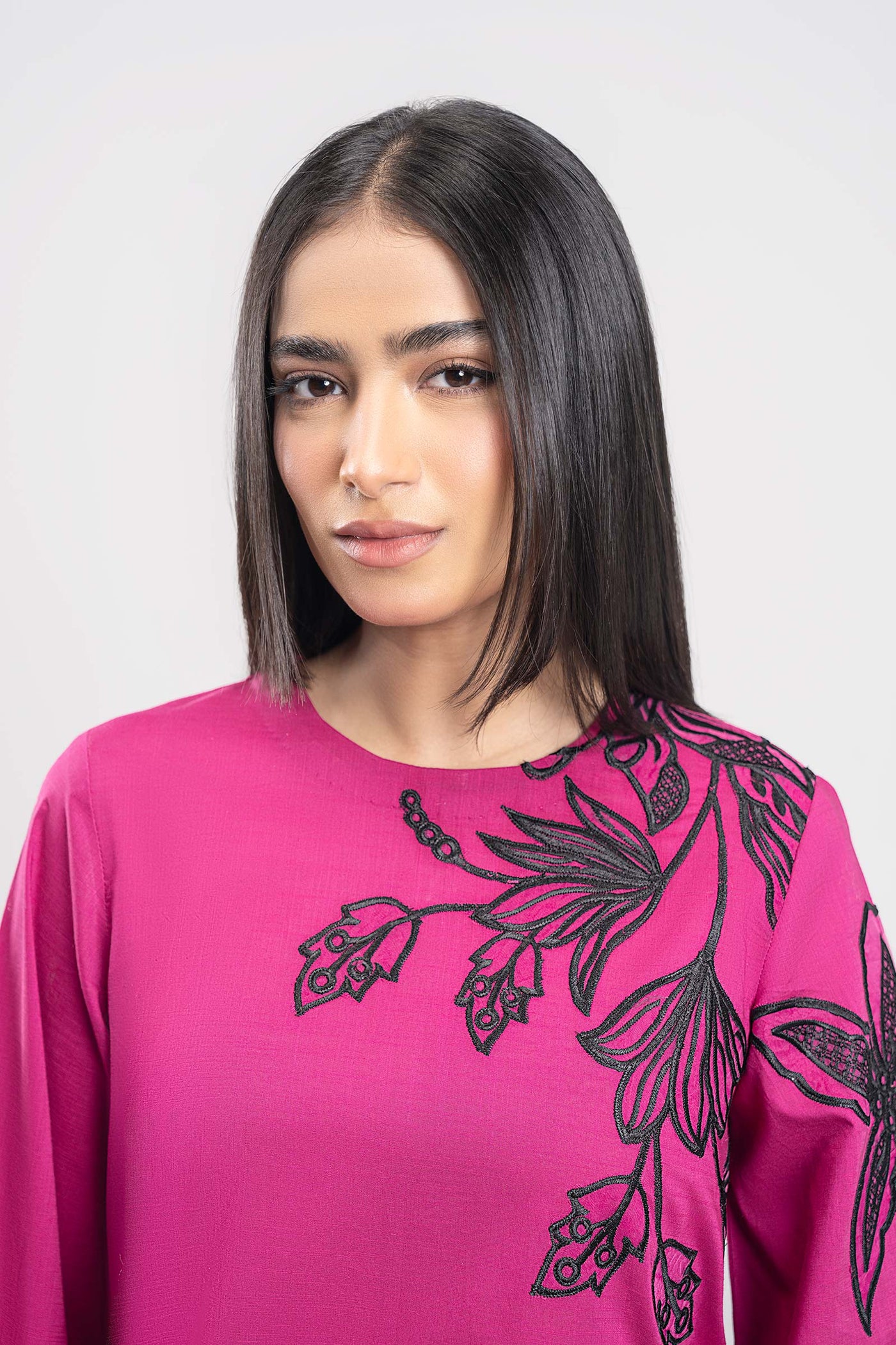2 Pc Embroidered Crosshatch Lawn Suit