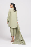 3 Pc Embroidered Lurex Cotton Suit