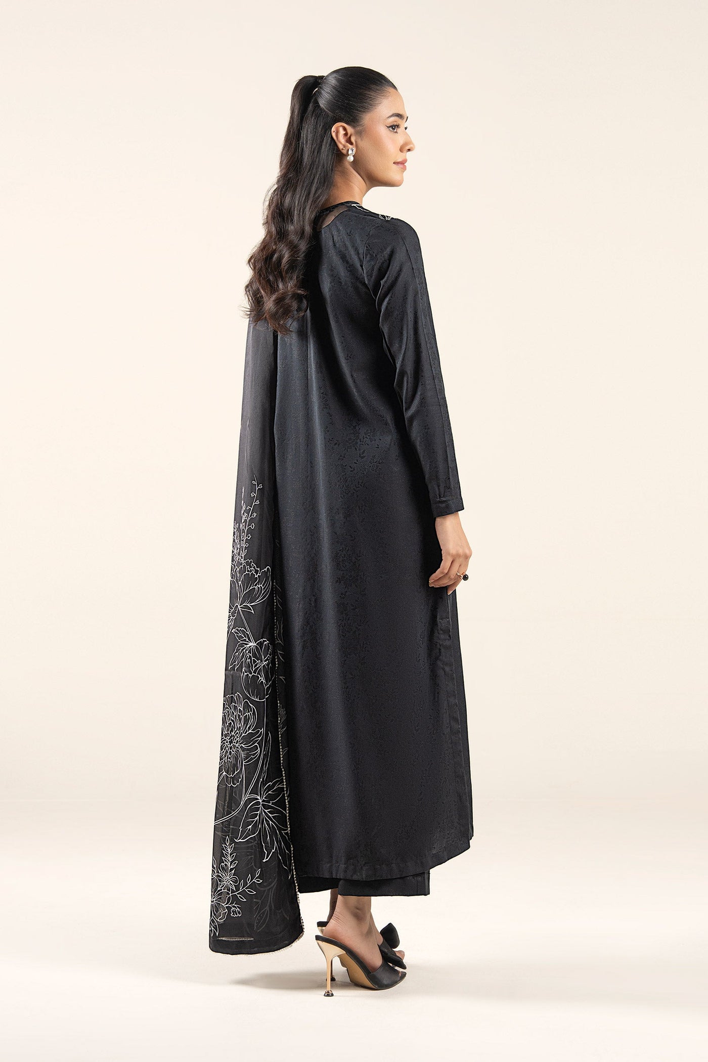 3 Pc Embroidered Dobby Viscose Suit | MB-CS25-197