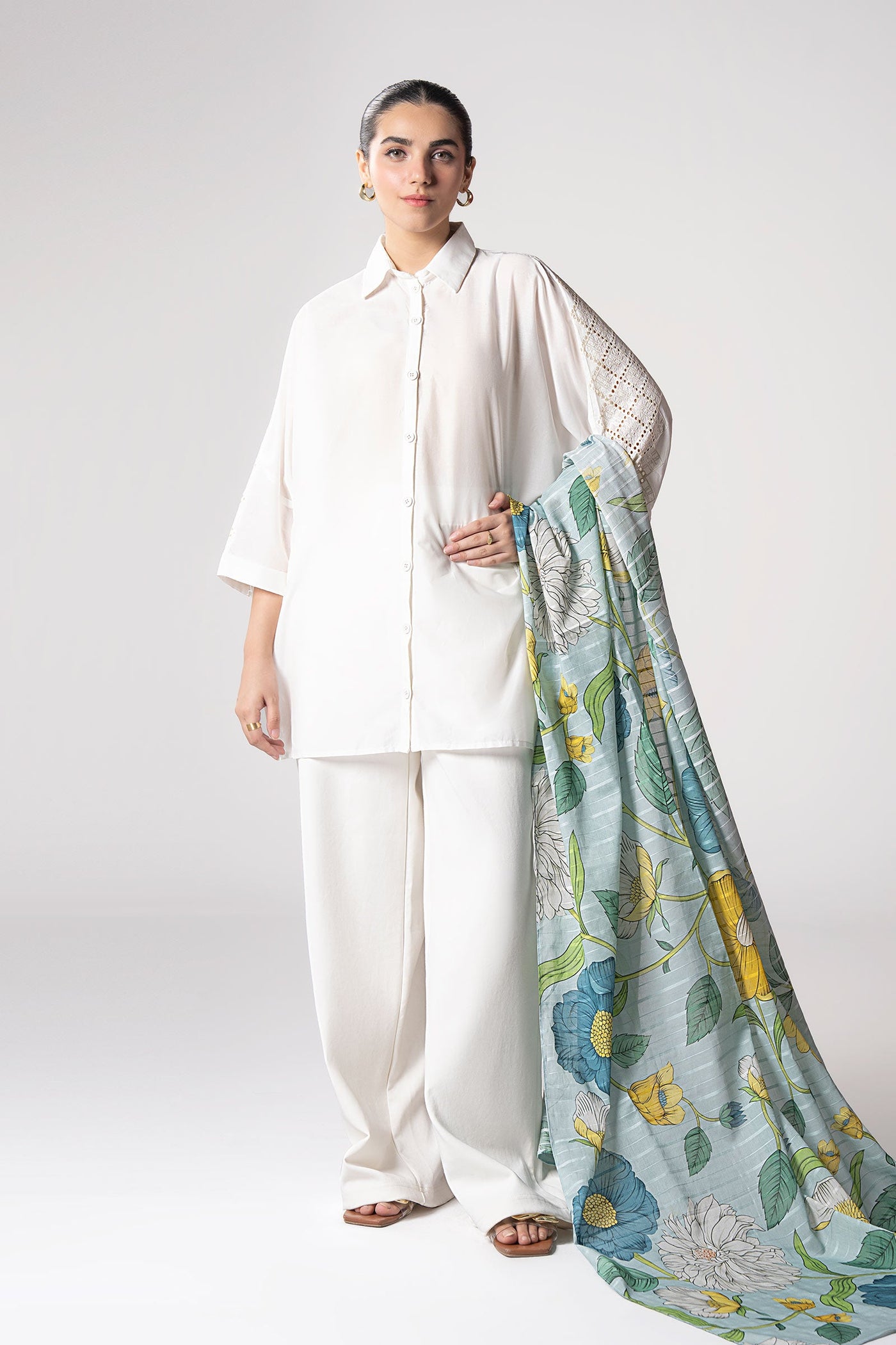 Printed Textured Voile Dupatta | MB-CS25-30