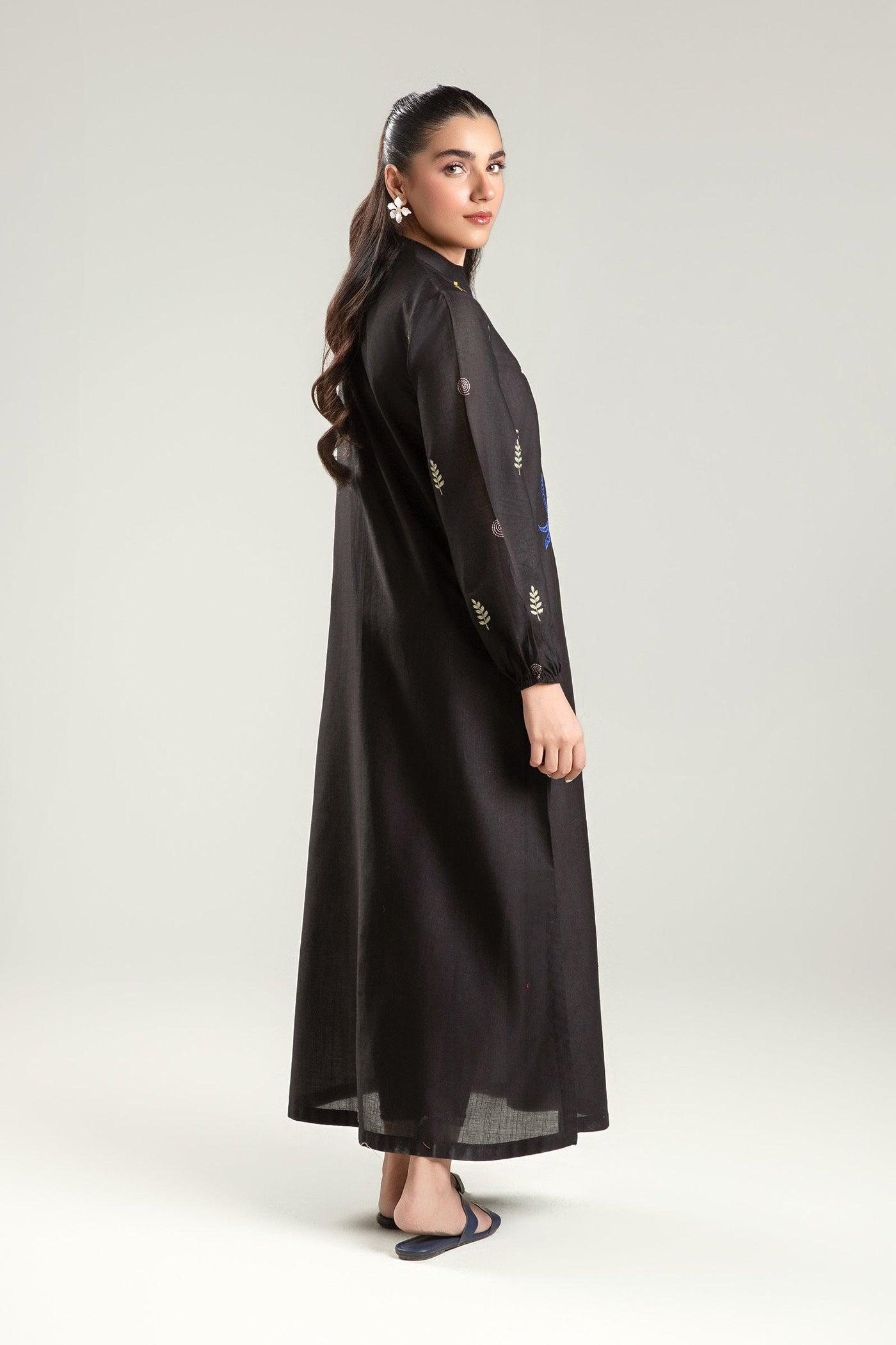 Embroidered Slub Lawn Tunic | MB-CS25-57