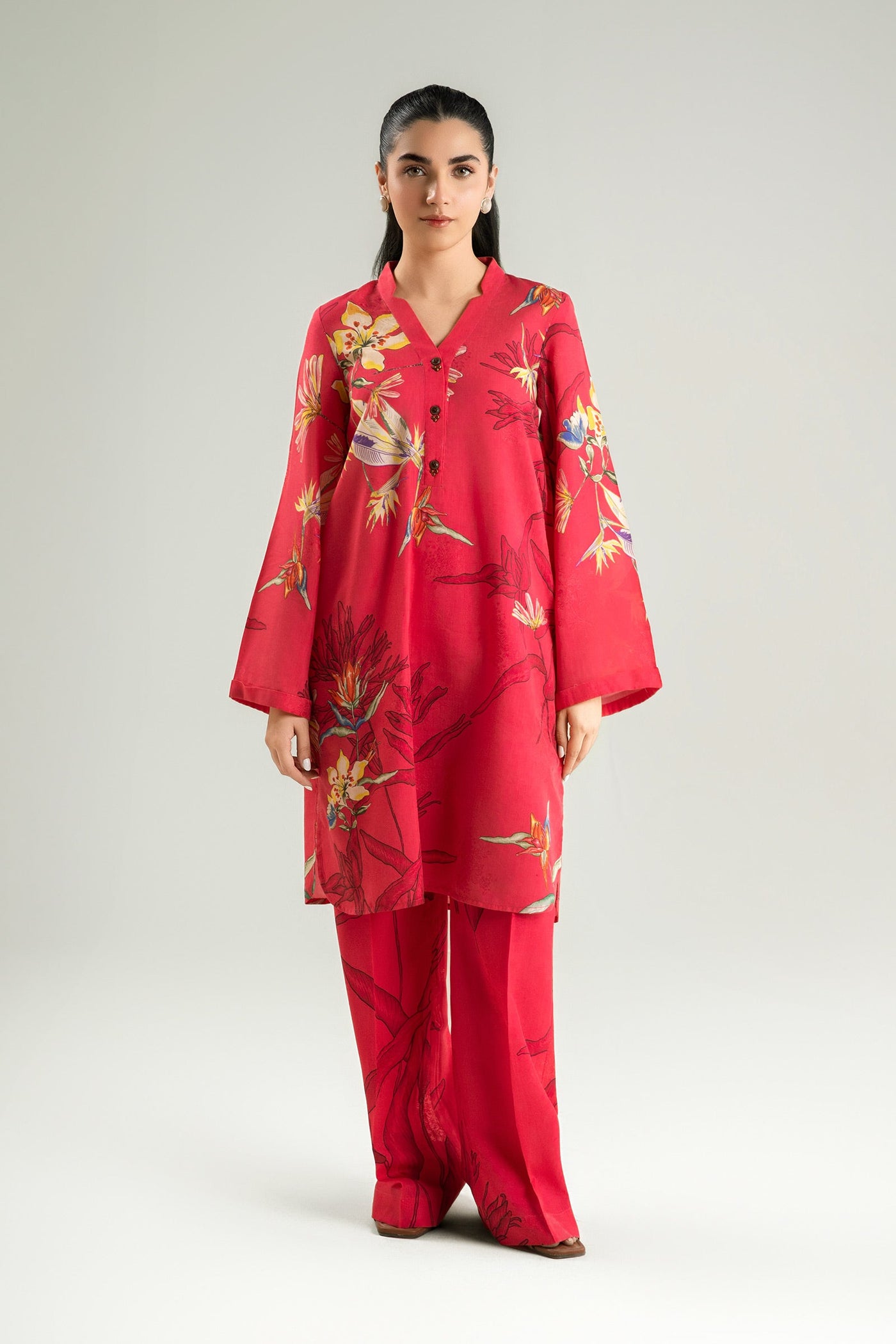2 Pc Printed Jacquard Viscose Suit | MB-CS25-73