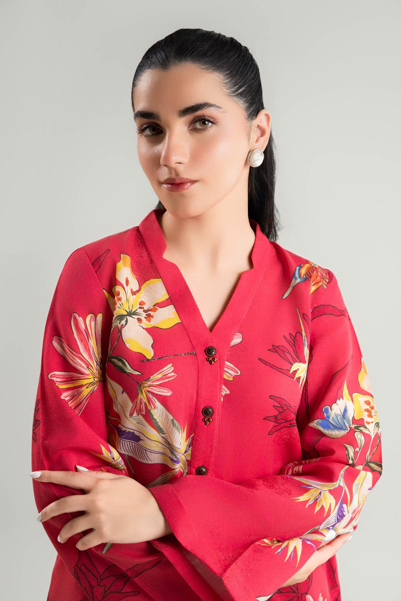 2 Pc Printed Jacquard Viscose Suit | MB-CS25-73