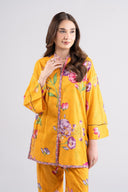 2 Pc Printed Textured Cotton Suit