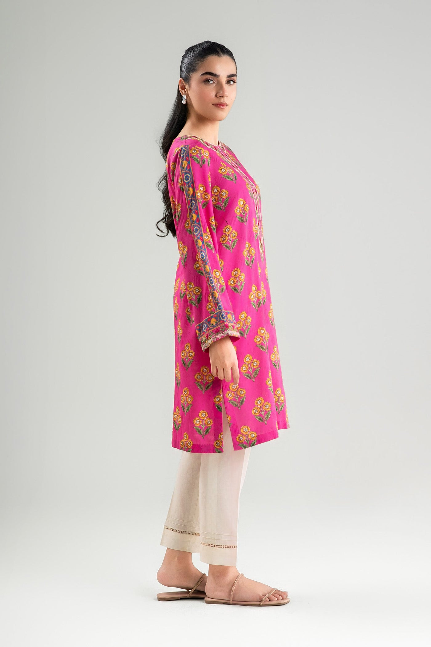 Printed Textured Cotton Shirt | MB-CS25-86
